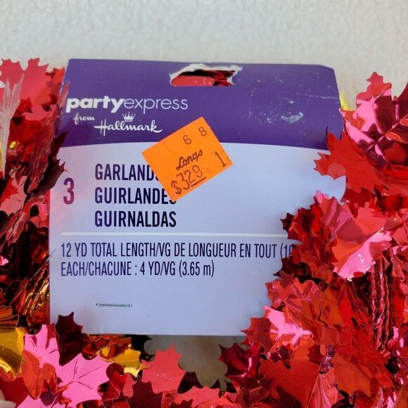 Fall bundle of a jack-o-lantern candy dish and metallic leaves garland - Picture 9 of 11